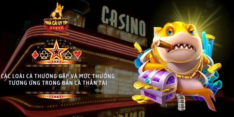 Các loài cá thường gặp và mức thưởng tương ứng trong bắn cá thần tài